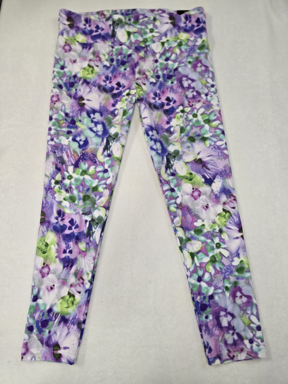 No Boundaries Purple & Green Floral Leggings